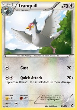 Tranquill Pokemon card from Black White
