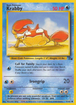 Krabby Pokemon card from Fossil