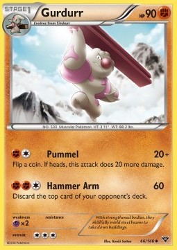 Gurdurr Pokemon card from XY