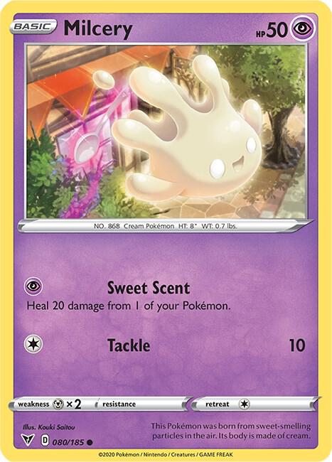 Milcery Pokemon card from SWSH04: Vivid Voltage