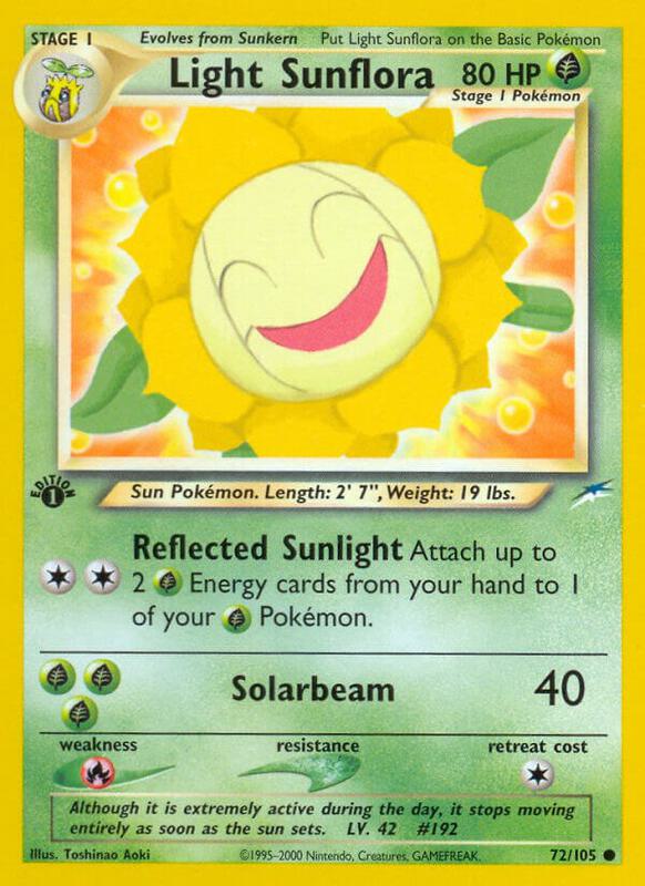Light Sunflora Pokemon card from Neo Destiny