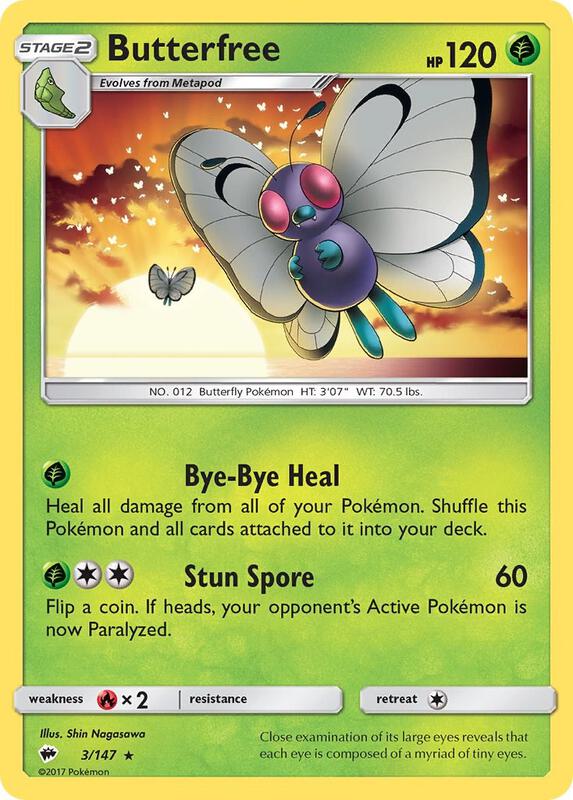 Butterfree Pokemon card from SM - Burning Shadows
