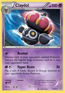 Claydol Pokemon card from Ancient Origins