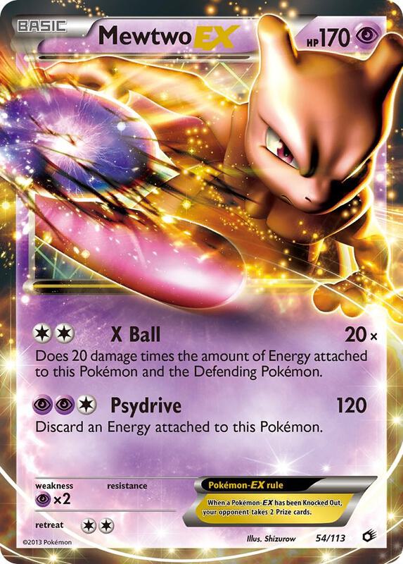 Mewtwo EX Pokemon card from Legendary Treasures