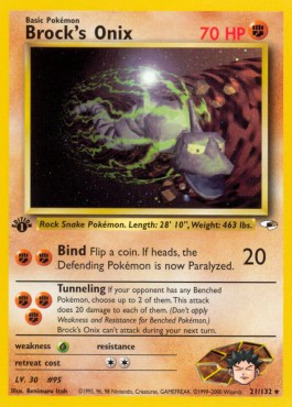 Brock's Onix Pokemon card from Gym Heroes