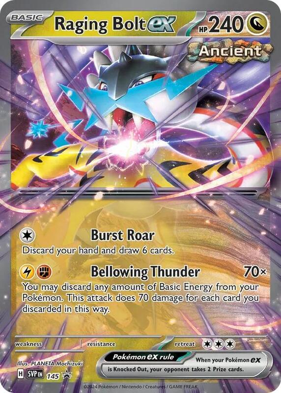Raging Bolt ex - 145 Pokemon card from SV: Scarlet & Violet Promo Cards