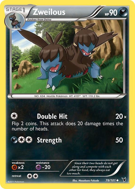 Zweilous Pokemon card from Noble Victories