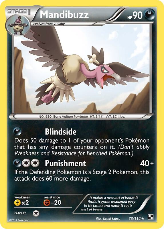 Mandibuzz Pokemon card from Black and White