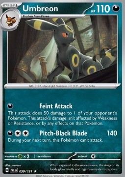 Umbreon Pokemon card from Prismatic Evolutions