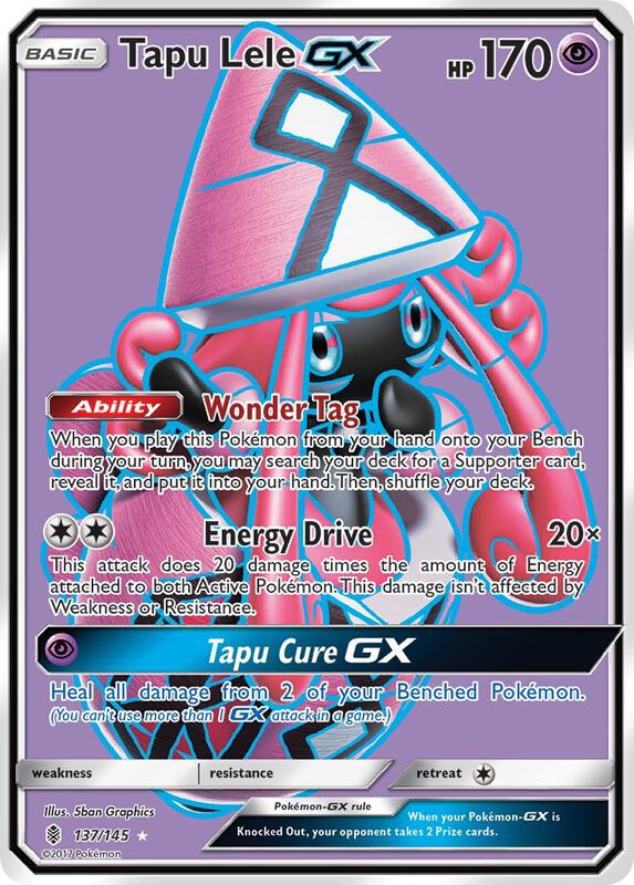 Tapu Lele GX (Full Art) Pokemon card from SM - Guardians Rising