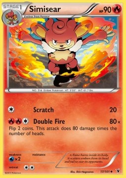 Simisear Pokemon card from Noble Victories