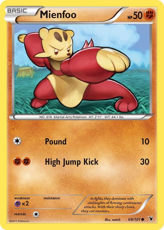 Mienfoo Pokemon card from Noble Victories