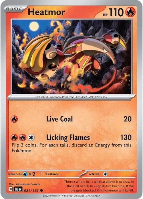 Heatmor Pokemon card from SV05: Temporal Forces