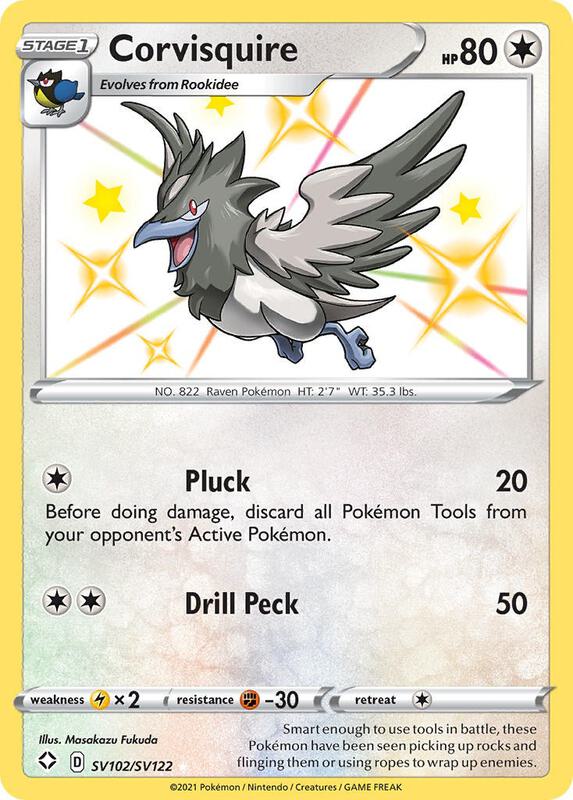 Corvisquire Pokemon card from Shining Fates: Shiny Vault