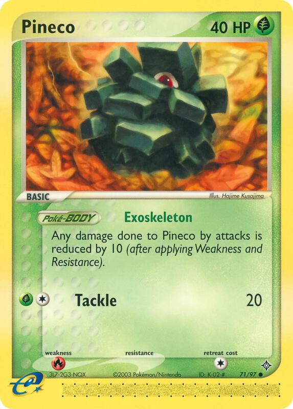 Pineco Pokemon card from Dragon