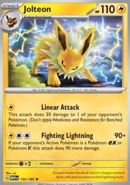 Jolteon Pokemon card from 151