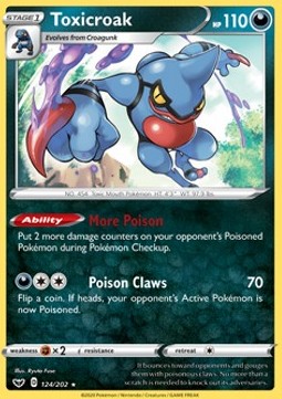 Toxicroak Pokemon card from Sword Shield
