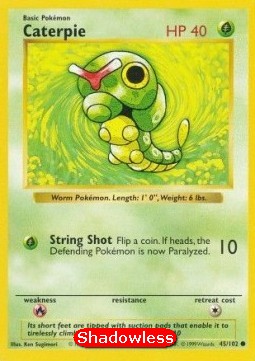 Caterpie Pokemon card from Base Set