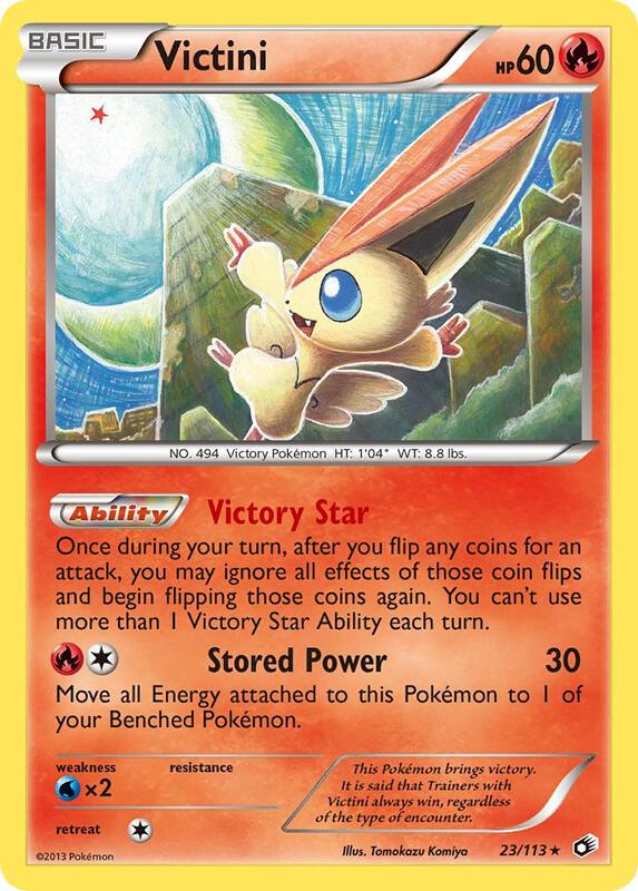 Victini Pokemon card from Legendary Treasures