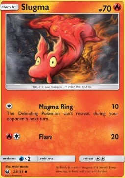 Slugma Pokemon card from Celestial Storm