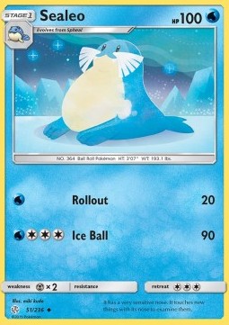 Sealeo Pokemon card from Cosmic Eclipse