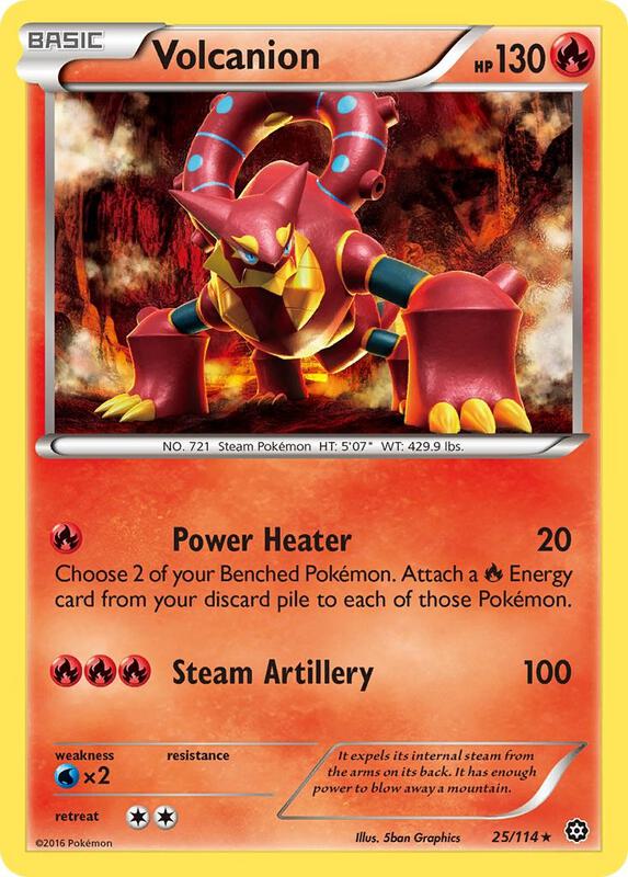 Volcanion Pokemon card from XY - Steam Siege