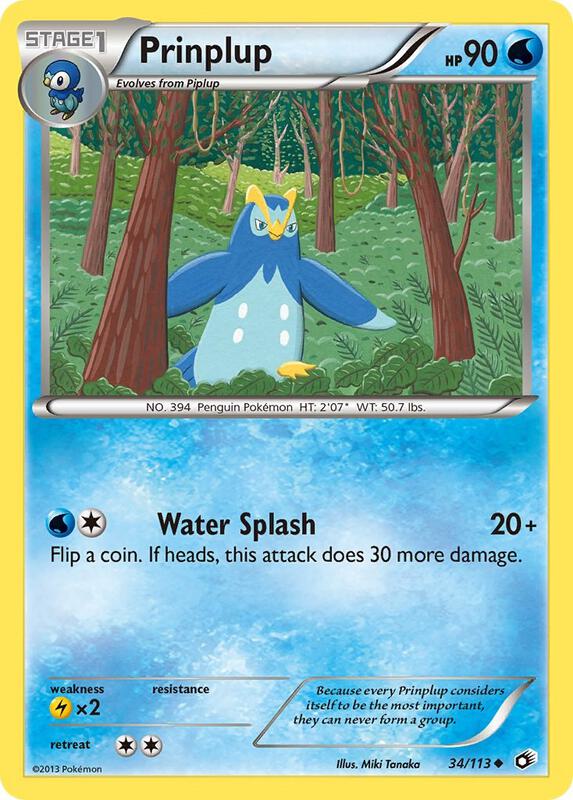 Prinplup Pokemon card from Legendary Treasures