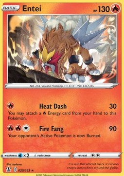 Entei Pokemon card from Battle Styles