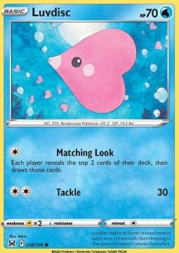 Luvdisc Pokemon card from Lost Origin