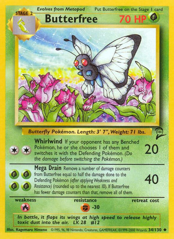 Butterfree Pokemon card from Base Set 2