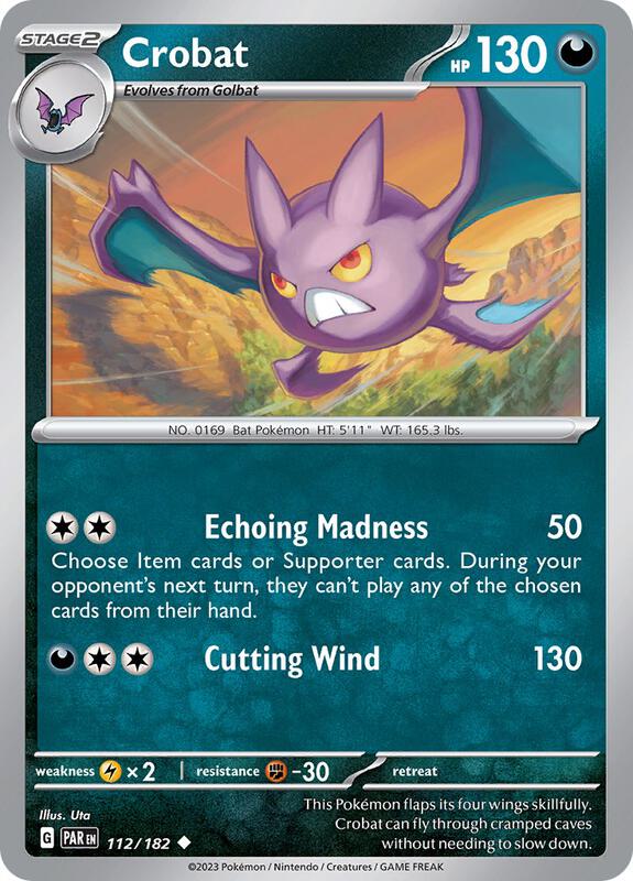 Crobat Pokemon card from SV04: Paradox Rift