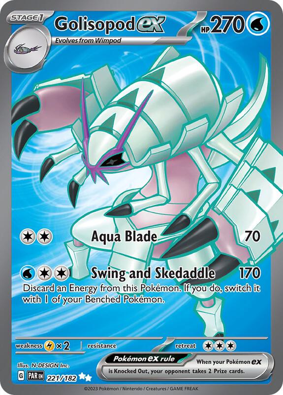 Golisopod ex Pokemon card from SV04: Paradox Rift