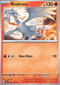 Reshiram Pokemon card from Stellar Crown