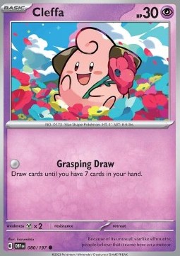 Cleffa Pokemon card from Obsidian Flames