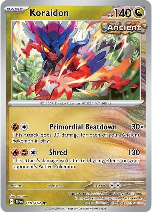 Koraidon Pokemon card from SV05: Temporal Forces