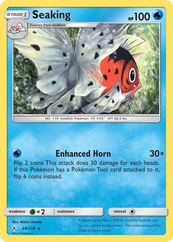 Seaking Pokemon card from SM - Unbroken Bonds