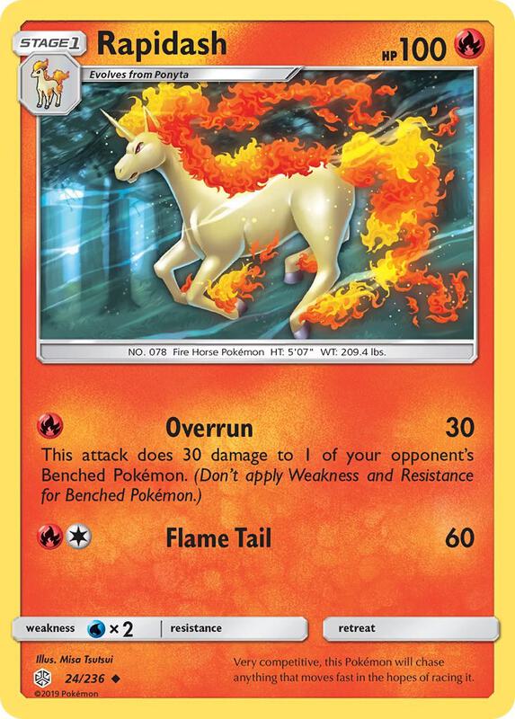 Rapidash Pokemon card from SM - Cosmic Eclipse
