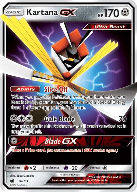Kartana GX Pokemon card from SM - Crimson Invasion
