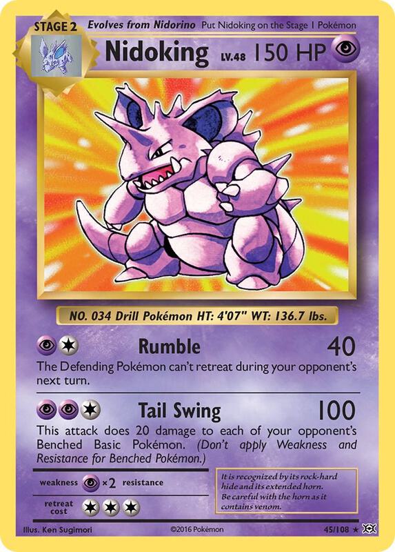 Nidoking Pokemon card from XY - Evolutions