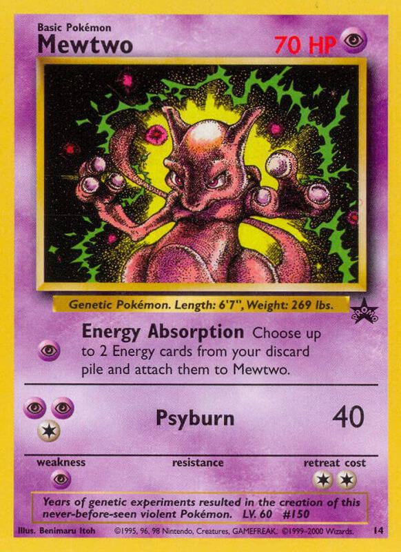 Mewtwo (14) Pokemon card from WoTC Promo