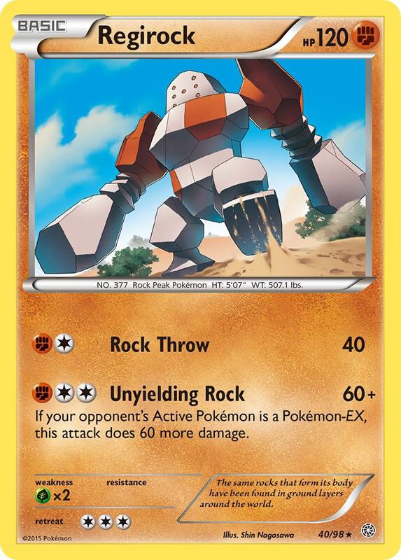 Regirock Pokemon card from XY - Ancient Origins