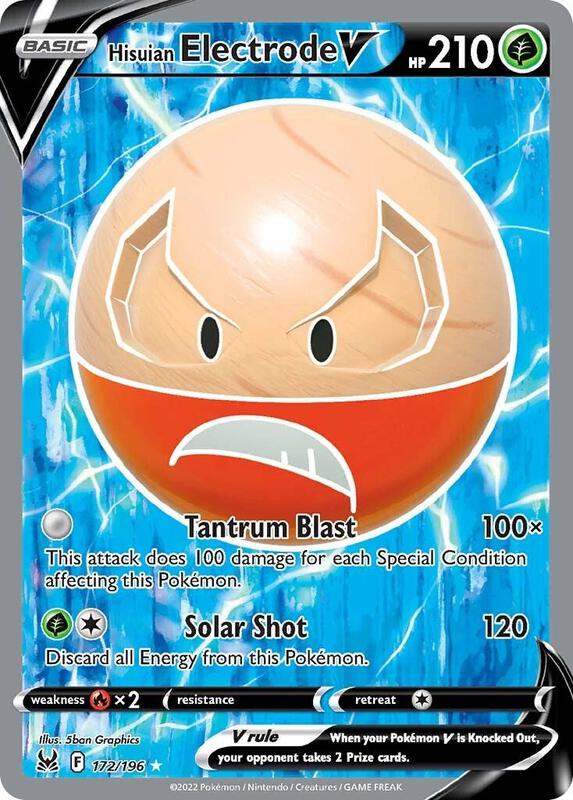 Hisuian Electrode V (Full Art) Pokemon card from SWSH11: Lost Origin