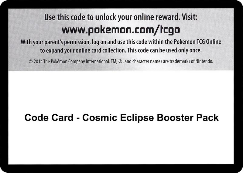 Code Card - Cosmic Eclipse Booster Pack Pokemon card from SM - Cosmic Eclipse