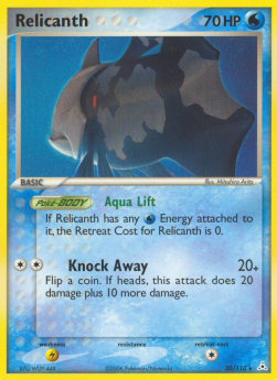 Relicanth Pokemon card from EX Holon Phantoms