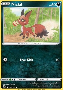 Nickit Pokemon card from Astral Radiance