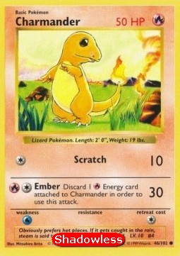 Charmander Pokemon card from Base Set