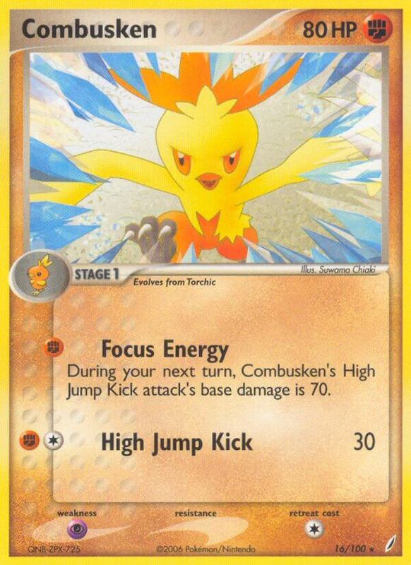 Combusken Pokemon card from Crystal Guardians