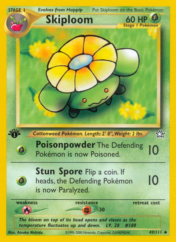 Skiploom Pokemon card from Neo Genesis