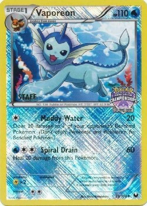 Vaporeon Pokemon card from League & Championship Cards
