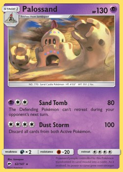 Palossand Pokemon card from Burning Shadows